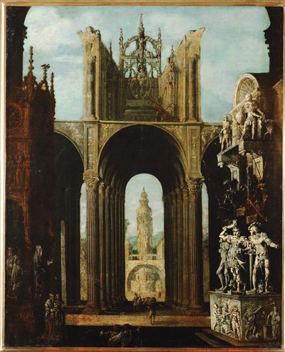 Imaginární architektura (olej na plátně) od Desiderio Monsu