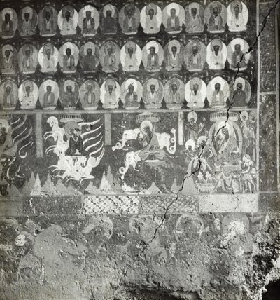 Tisíc buddhů a nidāna Lady Sumati, jeskyně 275, severní stěna, jeskyně Dunhuang, Čína, foto 1275/1 (86) od Desmond Parsons