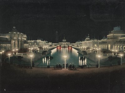 Velký dvůr osvětlený, výstava Trans-Mississippi, 1898 od Detroit Photographic Co.
