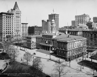 Radnice a park, New York, kolem roku 1900 od Detroit Publishing Co.