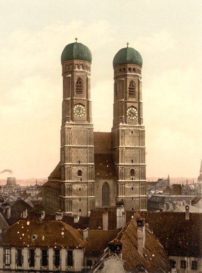 Frauenkirche, Mnichov, Bavorsko, Německo, Photochrome Print, c.1900 od Detroit Publishing Co.