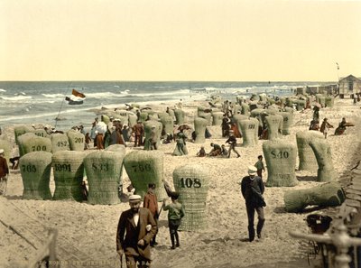 Pánské koupaliště, Norderney, Německo, cca 1900 (fotochrom) od Detroit Publishing Co.