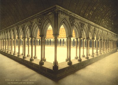 Monks" Promenade, Mont Saint-Michel, Francie, Photochrome Print, c.1900 od Detroit Publishing Co.