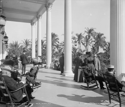 Veranda hotelu Royal Palm, Miami, Florida, kolem roku 1905 od Detroit Publishing Co.