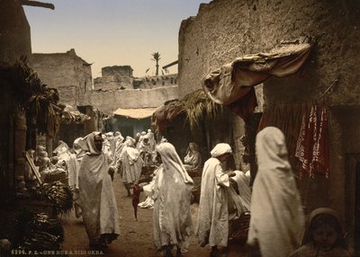 Alžírská ulice v Sidi Okba, kolem roku 1899 (fotochrom) od Detroit Publishing Co.