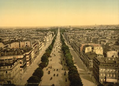 Avenue des Champs-Élysées, Paříž, kolem 1890-1900 (fotochrom) od Detroit Publishing Co.
