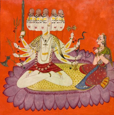 Sadashiva uctívaný Parvati, ca. 1690. od Devidasa