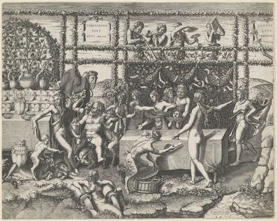 Svatební hostina Amora a Psyché (střední část) od Diana Mantuana