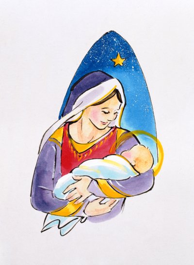 Madonna a dítě, 1996 (wc) od Diane Matthes