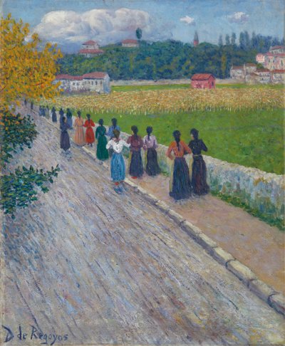 Odcházení z továrny, 1902 od Diario or Dario de Regoyos y Valdes