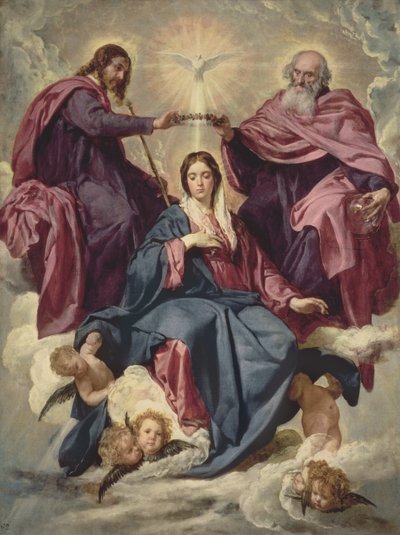 Korunovace Panny Marie, kolem 1641-42 (olej na plátně) od Diego Velázquez