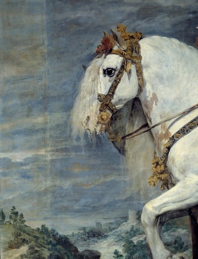 Jezdecký portrét Isabely Francouzské (1602-1644), manželky Filipa IV Španělského v roce 1616 Detail. Obraz Diega Velasqueze (1599-1660) 1635 Ne. 3,01x3,14 m Madrid, Musee du Prado od Diego Velázquez