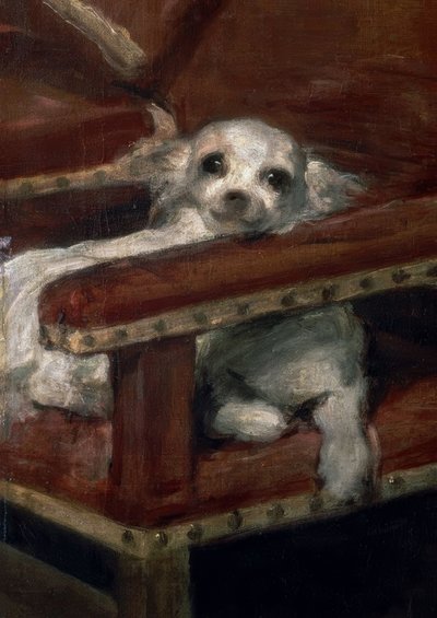 Dítě Philipp Prosper / Detail: malý pes od Diego Velázquez