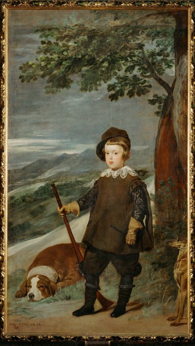Infant Balthasar Carlos v loveckém oděvu (malba na plátně) od Diego Rodriguez de Silva y Velazquez