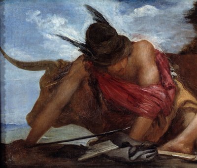 Detail Merkuru a Merkuru Argos. Obraz Diega Velasqueze (1599-1660) od Diego Velázquez