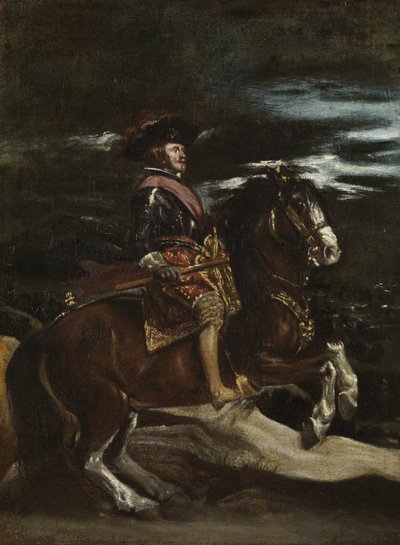 Filip IV na koni, kolem 1640-60 od Diego Velázquez