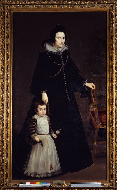 Portrét Antonia de Ipenarrieta se svým synem Luisem. Obraz Diega Rodrigueze de Silva y Velasquez (1599-1660) od Diego Velázquez