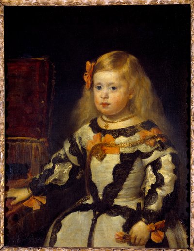 Portrét Infante Mary Marguerite (1651-1673), dcera Filipa IV. Obraz Diega Velasqueze (Velazquez od Diego Velázquez