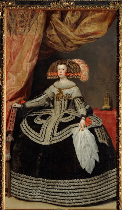 Španělská královna Marie Anna, dcera císaře Ferdinanda III., druhá manželka krále Filipa IV. (malba na plátně) od Diego Rodriguez de Silva y Velazquez