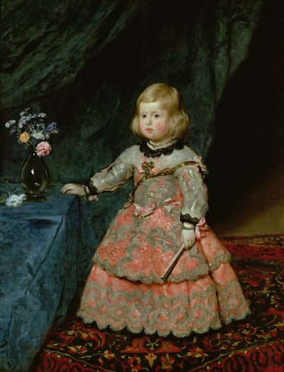 Infanta Margarita Teresa ze Španělska v červených šatech od Diego Velázquez
