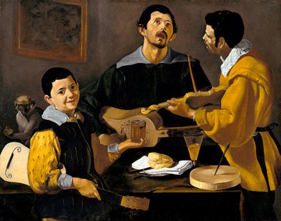 Tři hudebníci, asi 1616 od Diego Velázquez
