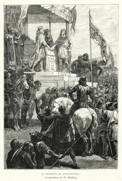 Štrasburská přísaha (rytina) od Diogene Ulysse Napoleon Maillart