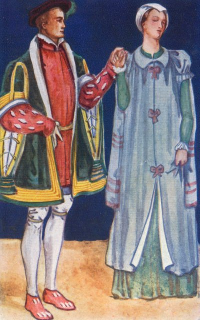 Muž a žena doby Edwarda VI 1547-1553 od Dion Clayton Calthrop
