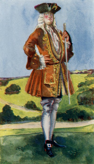 Mužský kostým za vlády Jiřího I. (1714-1727) od Dion Clayton Calthrop
