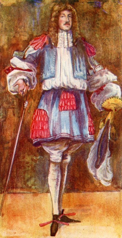 Mužský kostým za vlády Karla II. (1660-1685) od Dion Clayton Calthrop