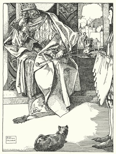 "Král odmítl veškeré občerstvení" (rytina) od Dion Clayton Calthrop