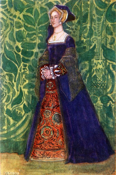 Ženský kostým za vlády Jindřicha VIII. (1509-1547) od Dion Clayton Calthrop