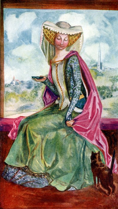Dámský kostým za vlády Jindřicha V. (1413-1422) od Dion Clayton Calthrop