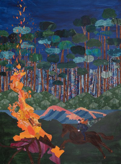 Brunnhilda a hranici u Rýna (koláž) od Dione Verulam