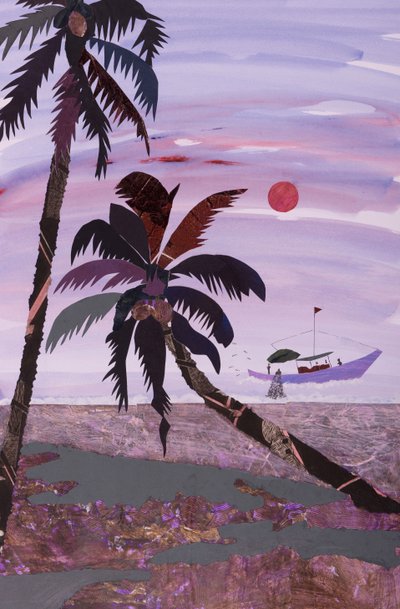 Rybaření, 2020 (koláž) od Dione Verulam