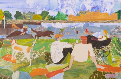 Horký badminton, 2020 (koláž) od Dione Verulam