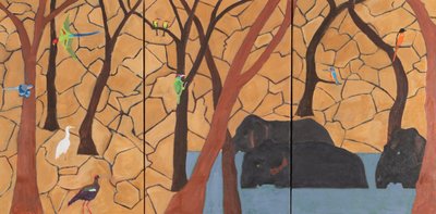 Džungle, Indie, 2020 (olej na plátně) od Dione Verulam