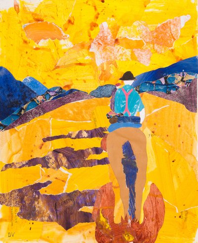 Zbytky dne, Pyreneje, 2016 (koláž) od Dione Verulam