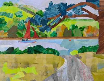 Plachtění domů, Cornwall, 2025 (koláž) od Dione Verulam