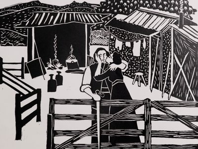 Siegfried a Sieglinda, Hundingova chata, Wagnerův Prstenový cyklus, 2024 (koláž) od Dione Verulam