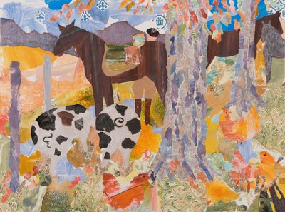 Začátek dne, Pyreneje, 2016 (koláž) od Dione Verulam