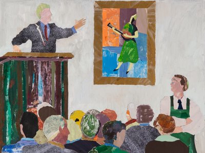 Hráč na mandolínu, 2020 (koláž) od Dione Verulam