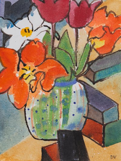 Tulipány (akvarel a tuš) od Dione Verulam