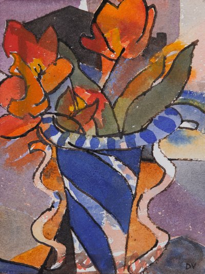 Tulipány (akvarel a tuš) od Dione Verulam