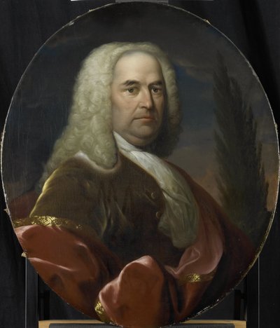 Portrét Huga du Boise, ředitele rotterdamské komory Nizozemské východoindické společnosti, zvolen v roce 1734 od Dionys van Nijmegen