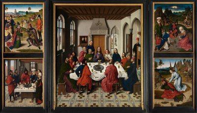 Oltářní obraz Nejsvětější svátosti, kolem 1464-68 (olej na desce) od Dirck Bouts