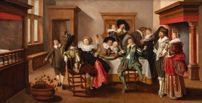 A Merry Making Company in an Interior, c.1615-25 (olej na panelu) od Dirck Hals