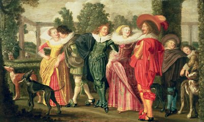 Promenáda v zahradě, c.1623 od Dirck Hals