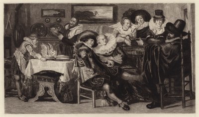 The Meal (rytina) od Dirck Hals