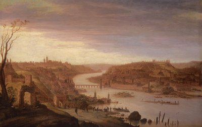 Panoramatický pohled na Prahu (restaurovaná verze, viz také 52796) od Dirck Verhaert