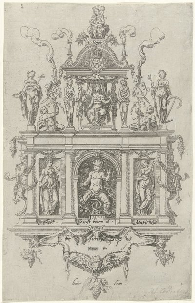Blazon z Haarlemské komory rétoriky De Wijngaertrancken od Dirck Volckertsz. Coornhert (attributed to)